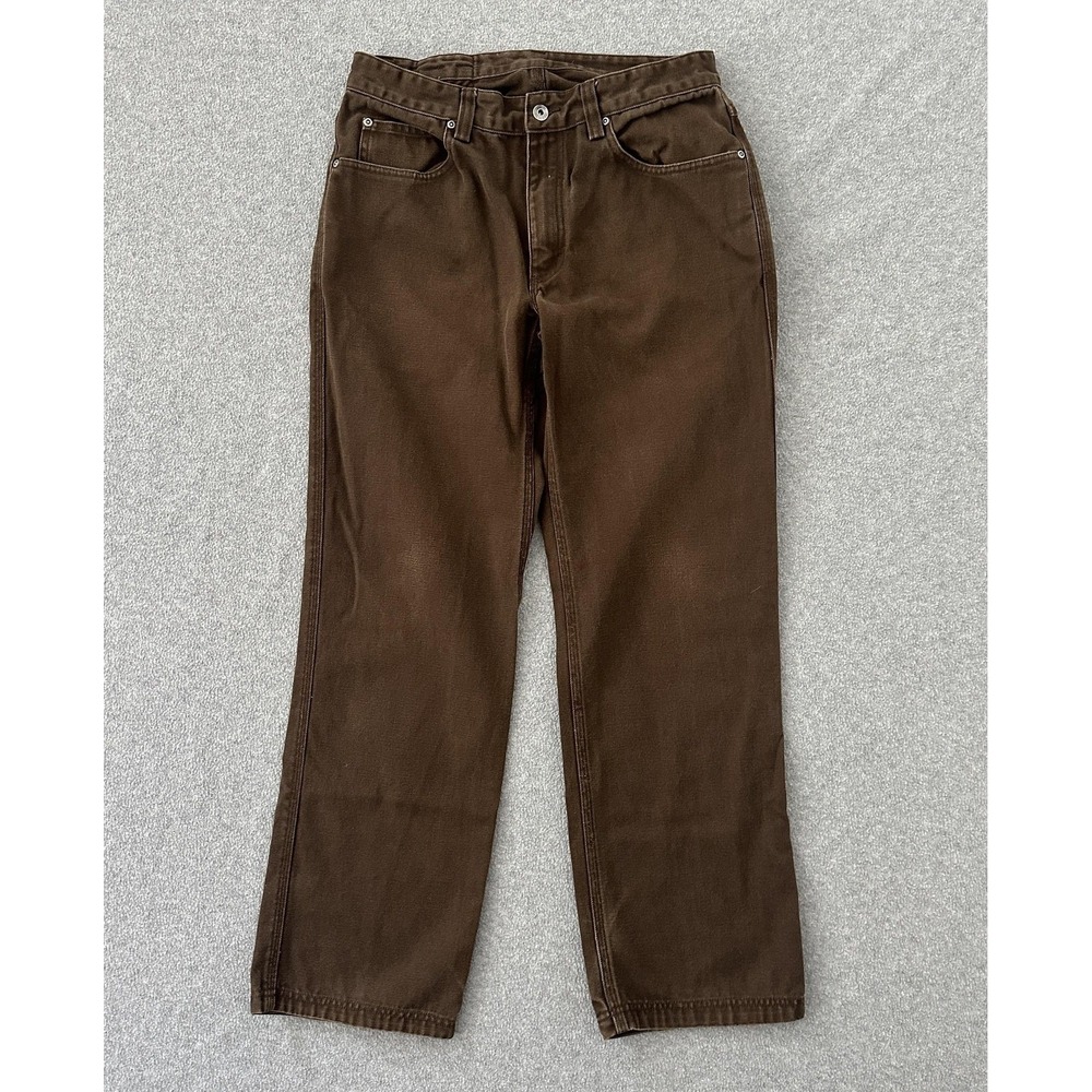 Duluth Trading Co Jeans Mens 33x32 Brown Fire Hose Canvas Workwear‎ Pants